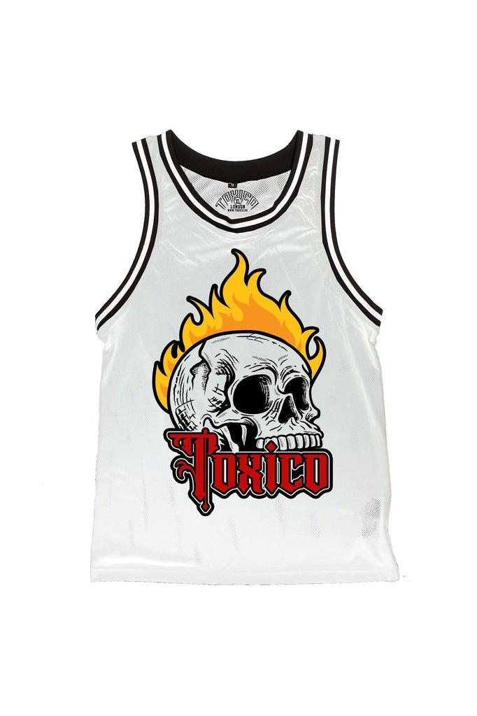 Flame Skull Mesh Tank-Toxico-Dark Fashion Clothing