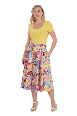 Floral Zing Skirt-Banned-Dark Fashion Clothing