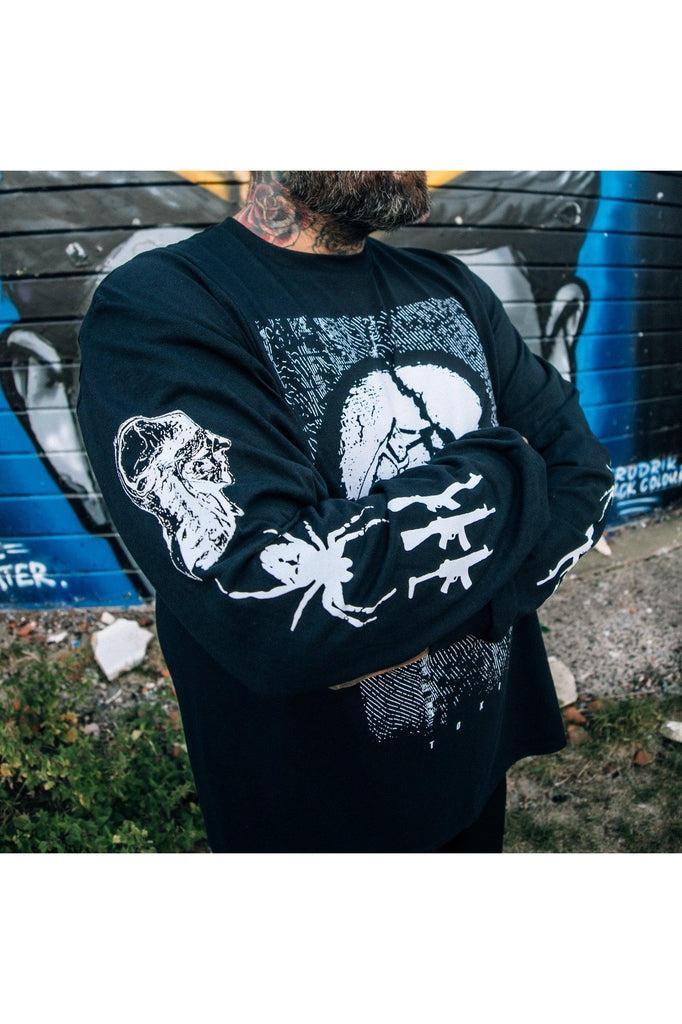 Fractured Longsleeve Tee-Toxico-Dark Fashion Clothing