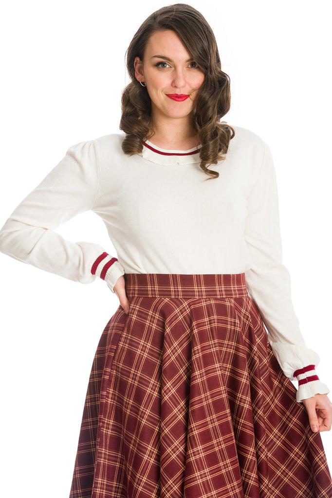 Frill Me Puff Sleeve Frill Jumper-Banned-Dark Fashion Clothing