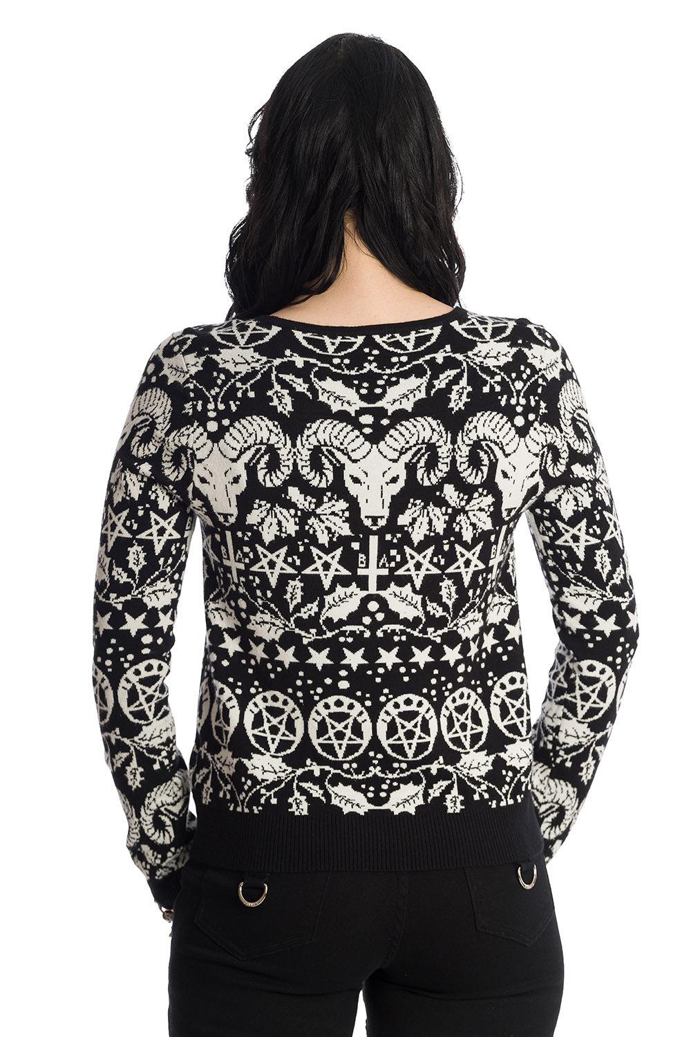 Goat Lord All Over Xmas Jumper-Banned-Dark Fashion Clothing