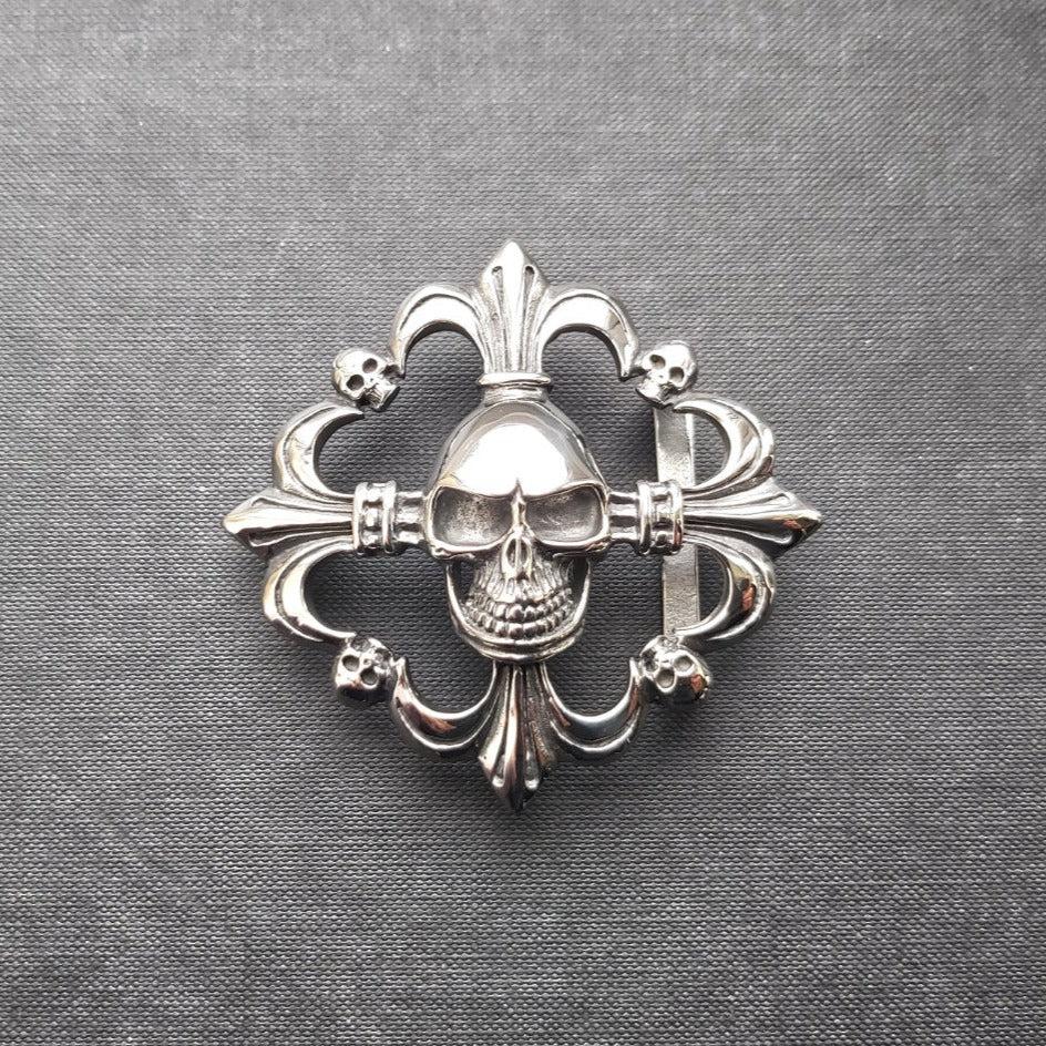 Goth Skulls Belt Buckle - Stainless Steel - 0005-Badboy-Dark Fashion Clothing