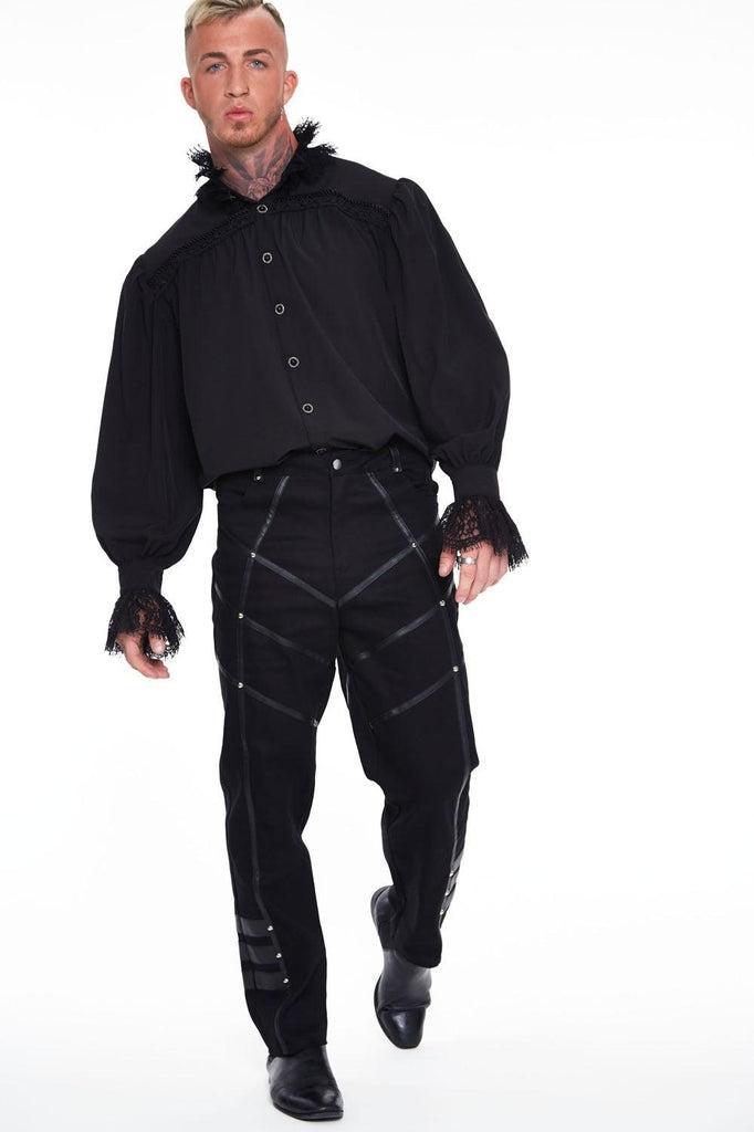 Gothic Shirt With Lace Collar and Cuffs-Jawbreaker-Dark Fashion Clothing