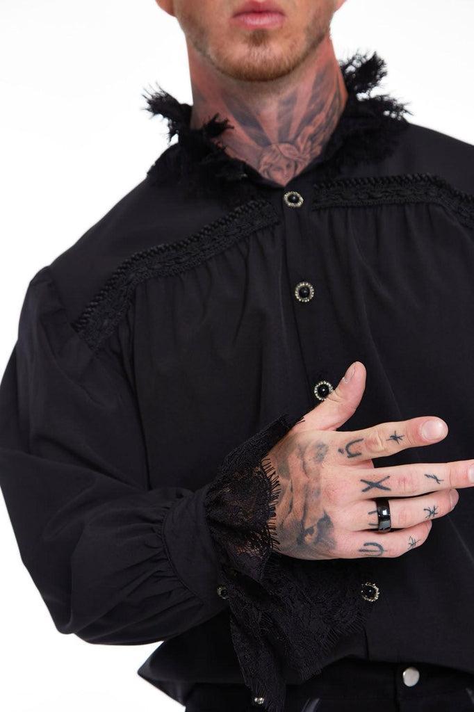 Gothic Shirt With Lace Collar and Cuffs-Jawbreaker-Dark Fashion Clothing