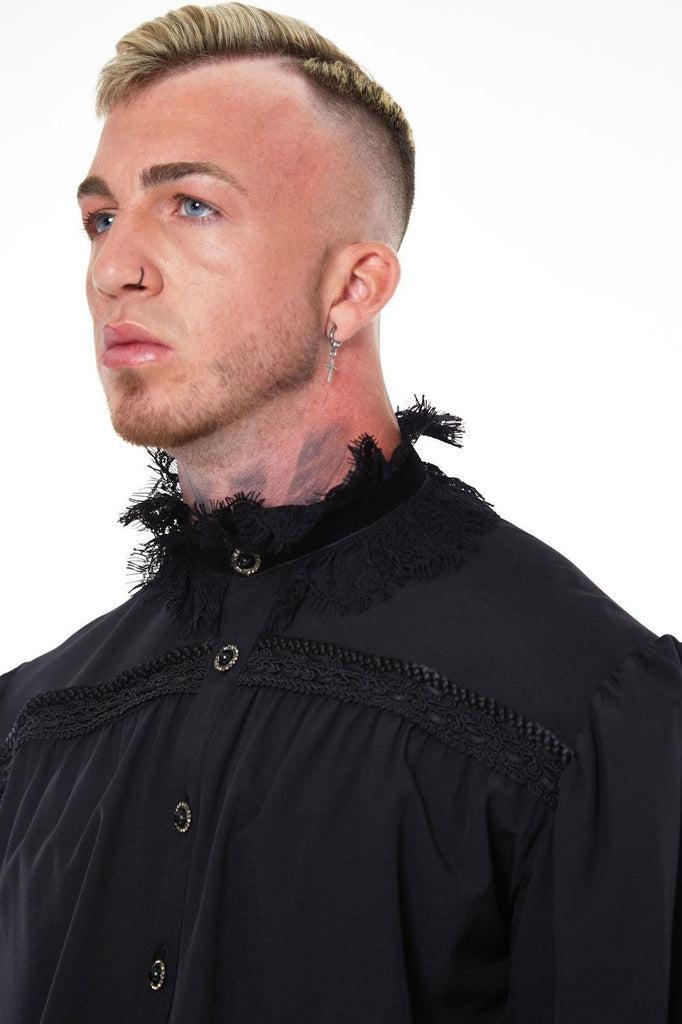 Gothic Shirt With Lace Collar and Cuffs-Jawbreaker-Dark Fashion Clothing