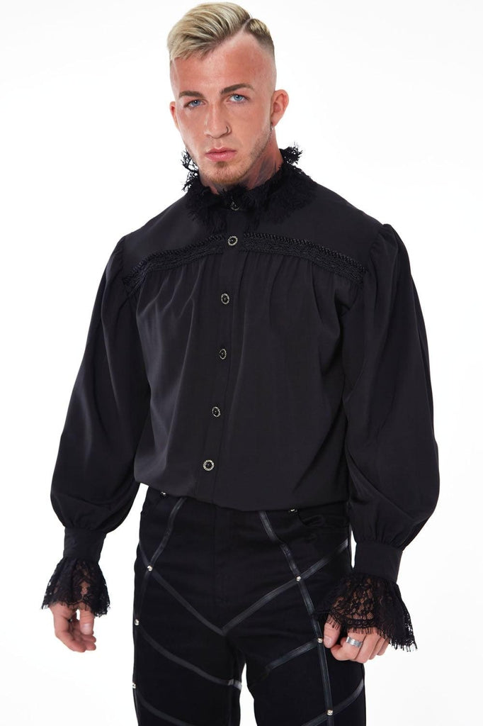 Gothic Shirt With Lace Collar and Cuffs-Jawbreaker-Dark Fashion Clothing