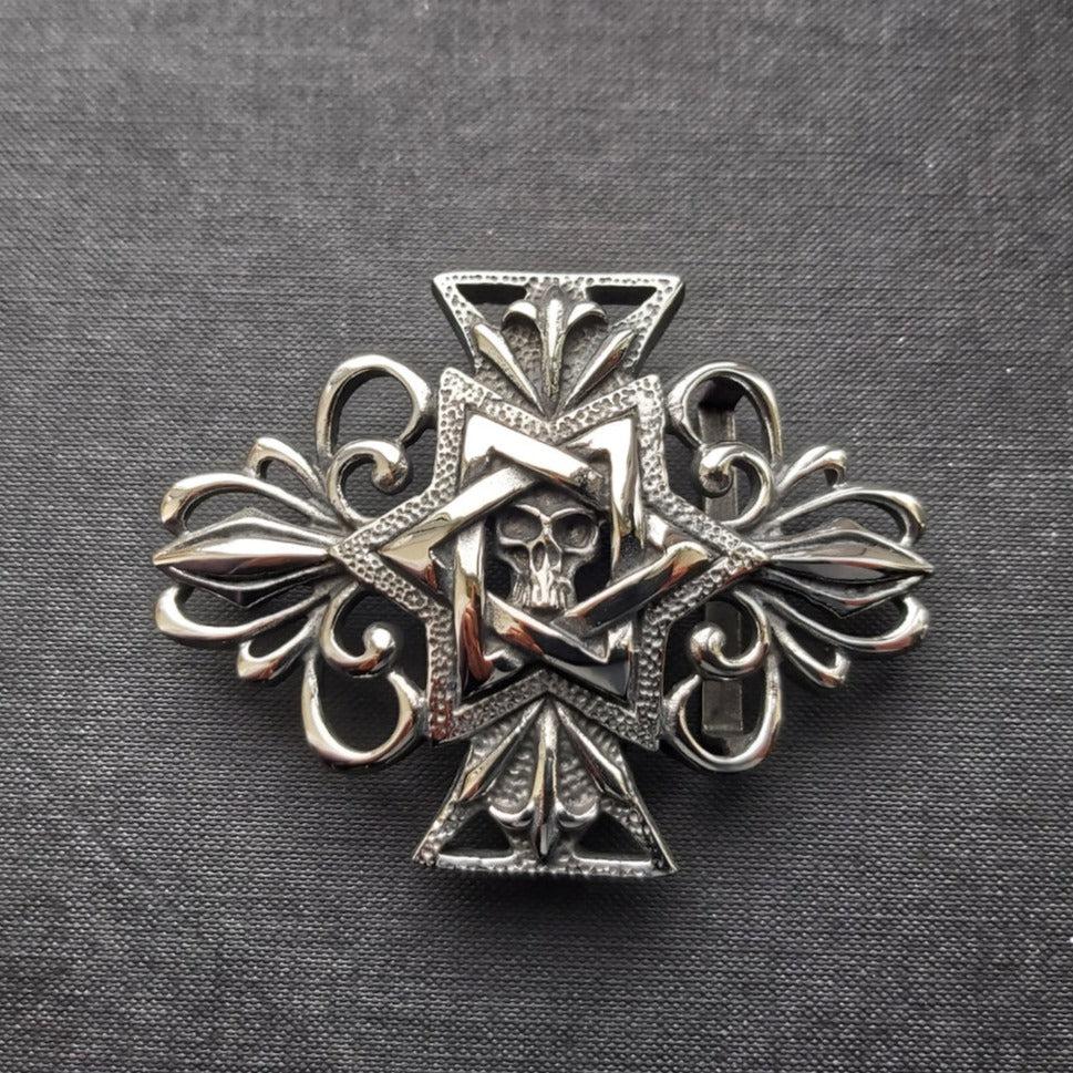 Gothic Skull Belt Buckle - Stainless Steel - 0020-Badboy-Dark Fashion Clothing