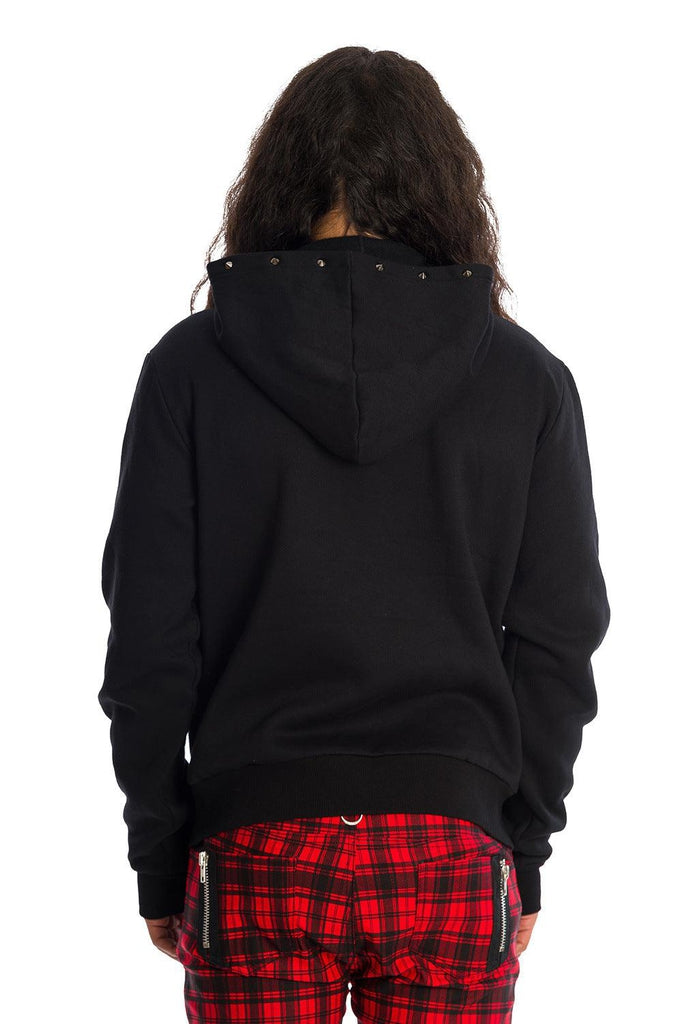 Gothic Studded Hoodie-Banned-Dark Fashion Clothing