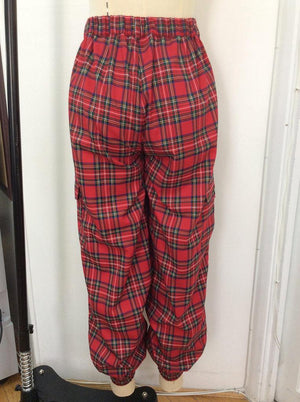 Gothic Tapered Tartan Trousers-Banned-Dark Fashion Clothing