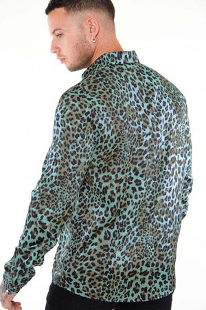 Green Leopard Long Sleeve Shirt-Jawbreaker-Dark Fashion Clothing