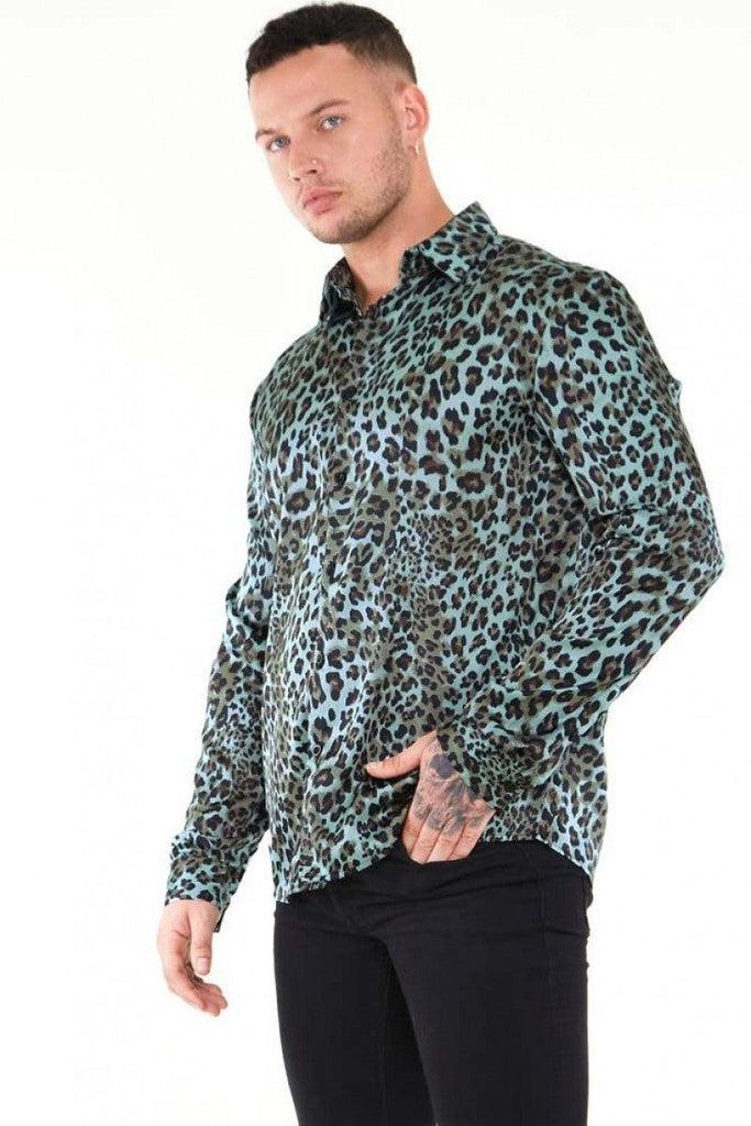 Green Leopard Long Sleeve Shirt-Jawbreaker-Dark Fashion Clothing