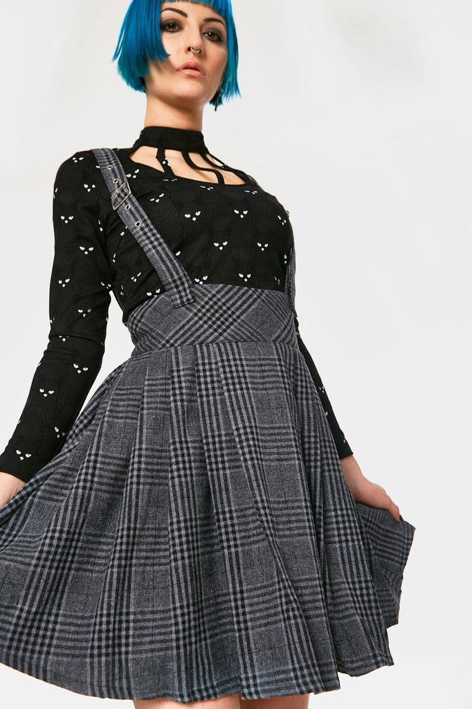 Grey Days High Waisted Skirt-Jawbreaker-Dark Fashion Clothing