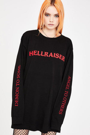 Hell Raiser Long Sleeve - Unisex-Long Clothing-Dark Fashion Clothing