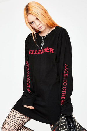 Hell Raiser Long Sleeve - Unisex-Long Clothing-Dark Fashion Clothing