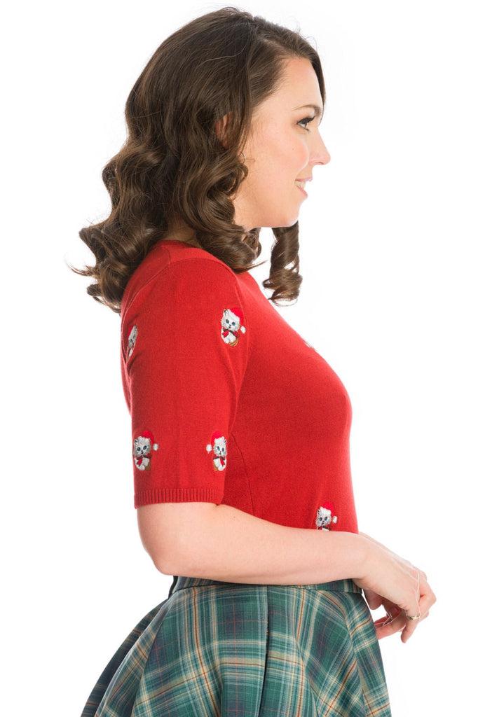 Holly Cat Jumper-Banned-Dark Fashion Clothing