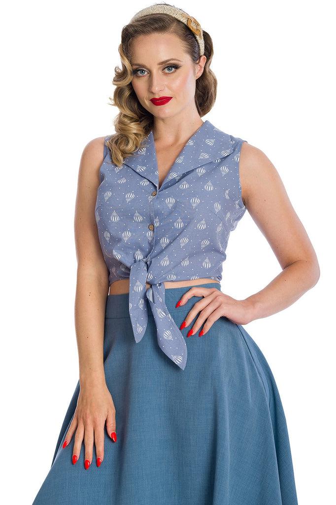 Hot Air Balloon Dreaming Blouse-Banned-Dark Fashion Clothing