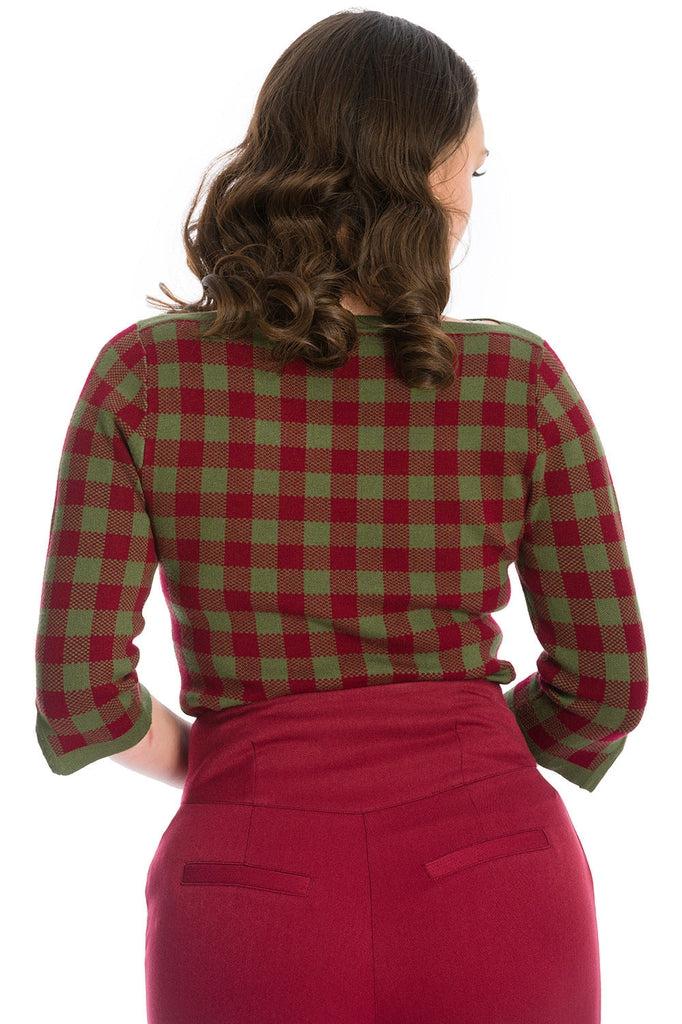 Houndstooth Knit Jumper-Banned-Dark Fashion Clothing