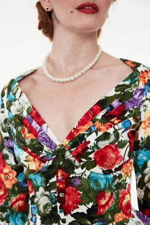 Judy Floral Rockabilly Dress-Voodoo Vixen-Dark Fashion Clothing