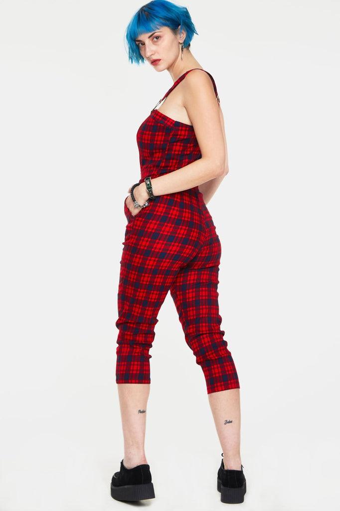 Just Checking Plaid Jumpsuit-Jawbreaker-Dark Fashion Clothing