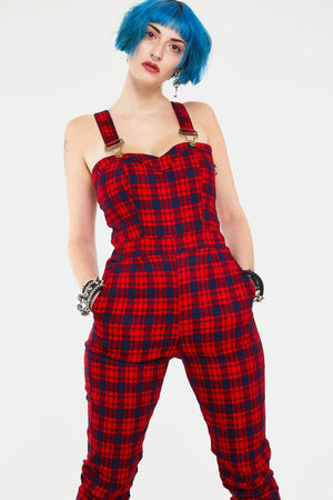 Just Checking Plaid Jumpsuit-Jawbreaker-Dark Fashion Clothing