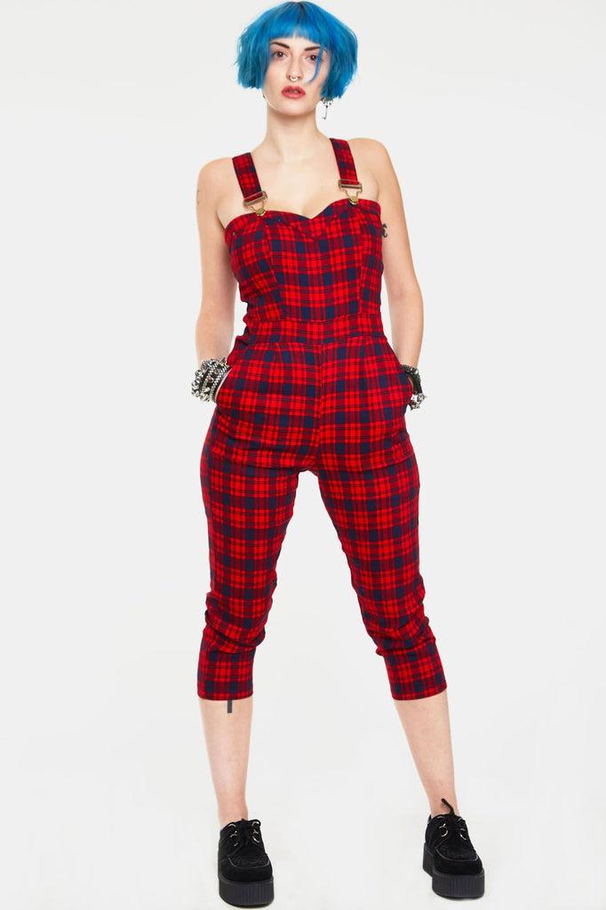 Just Checking Plaid Jumpsuit-Jawbreaker-Dark Fashion Clothing