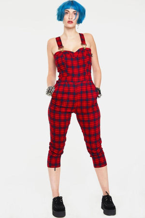 Just Checking Plaid Jumpsuit-Jawbreaker-Dark Fashion Clothing