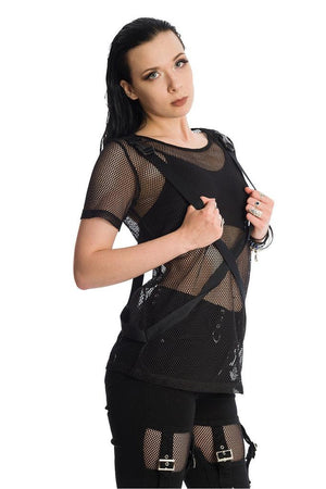 Kameko Mesh Top-Banned-Dark Fashion Clothing