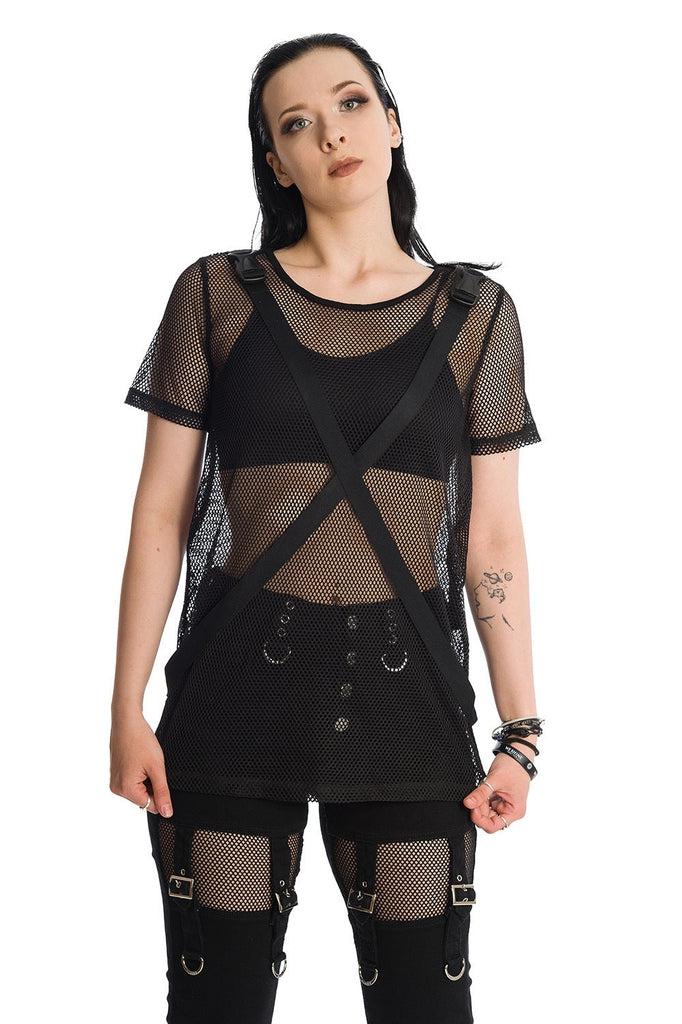 Kameko Mesh Top-Banned-Dark Fashion Clothing