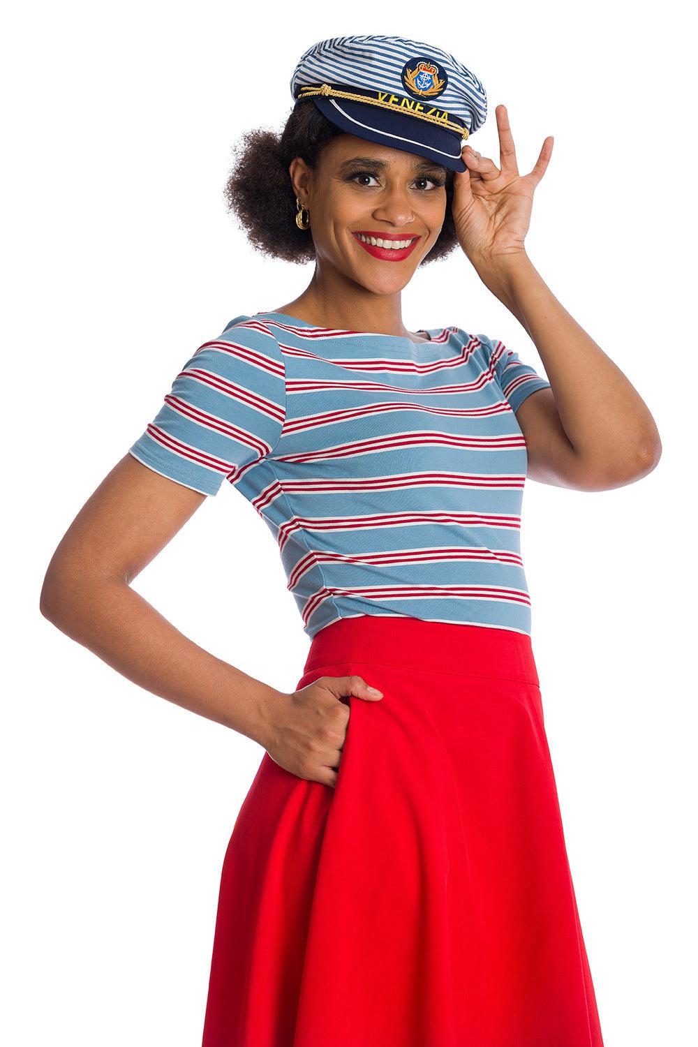 Kate Stripe Top-Banned-Dark Fashion Clothing