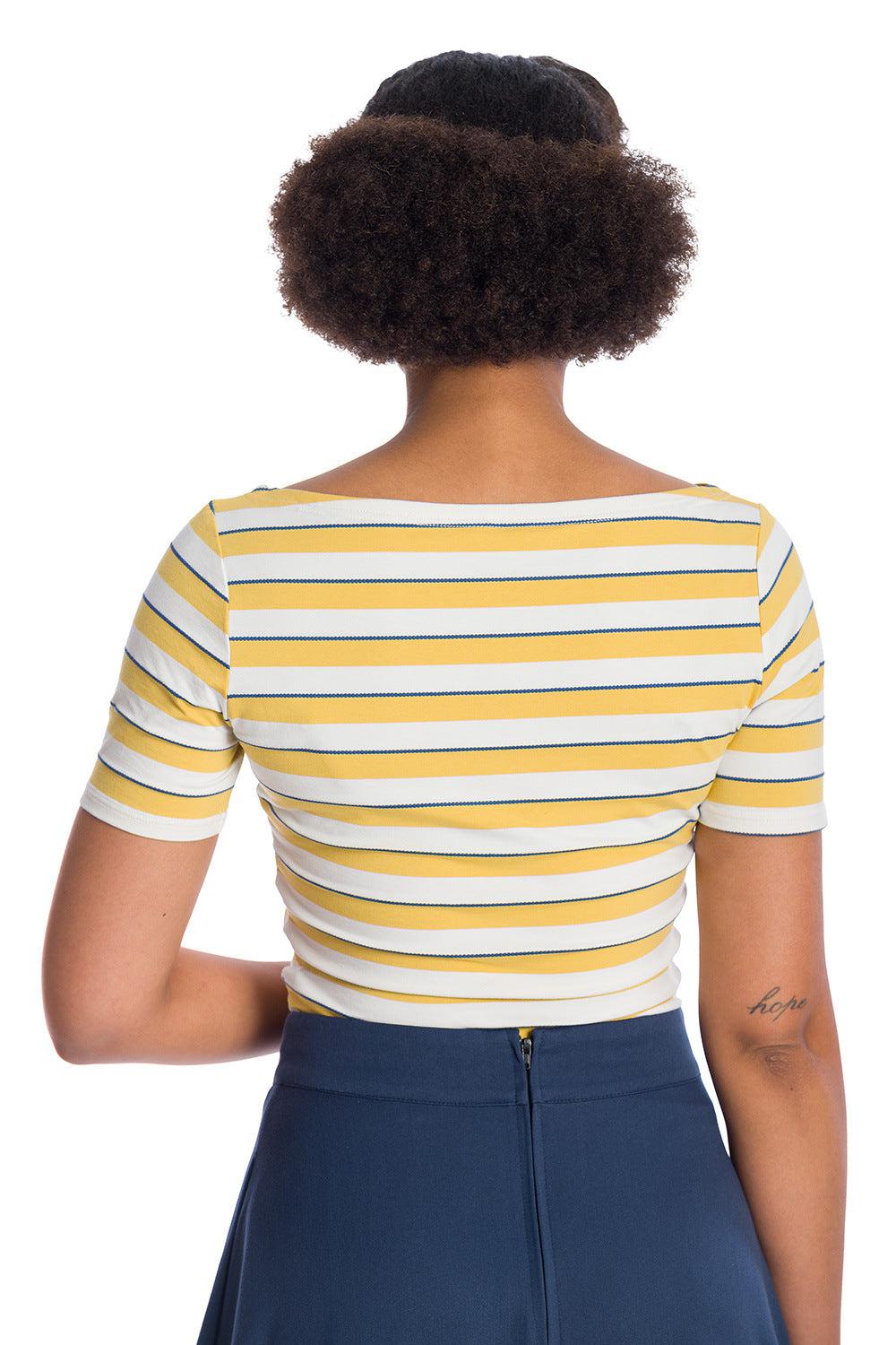 Kate Stripe Top-Banned-Dark Fashion Clothing