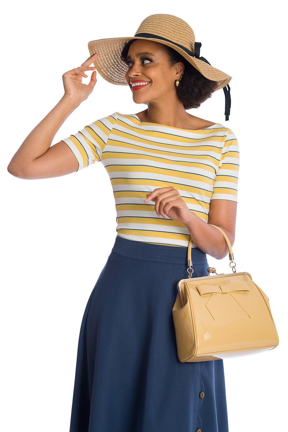 Kate Stripe Top-Banned-Dark Fashion Clothing