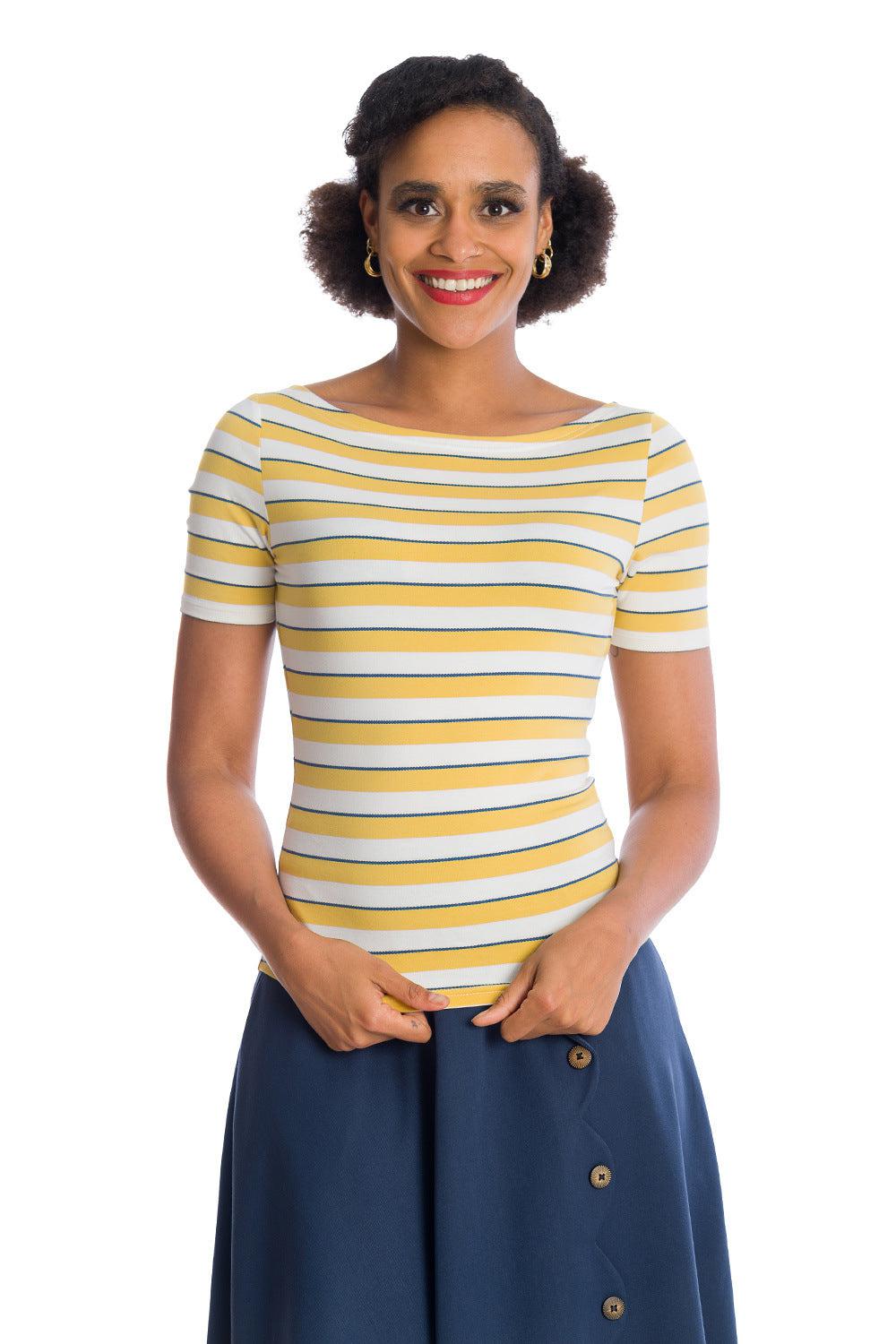 Kate Stripe Top-Banned-Dark Fashion Clothing