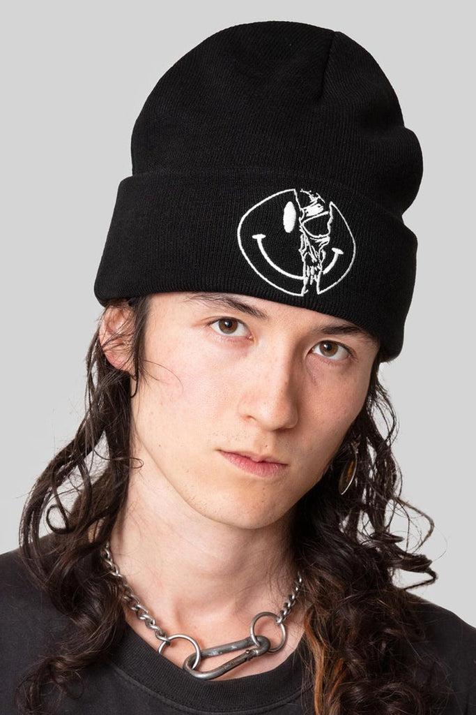 Killer Smiley Beanie - Unisex-Long Clothing-Dark Fashion Clothing