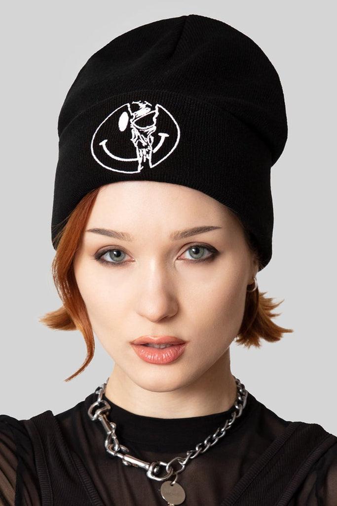 Killer Smiley Beanie - Unisex-Long Clothing-Dark Fashion Clothing