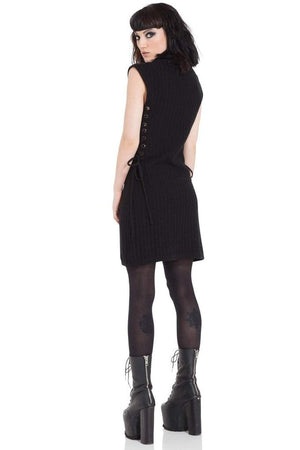Knitted Turtle Neck Dress-Jawbreaker-Dark Fashion Clothing
