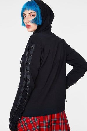 Lace Me Up Hoodie-Jawbreaker-Dark Fashion Clothing