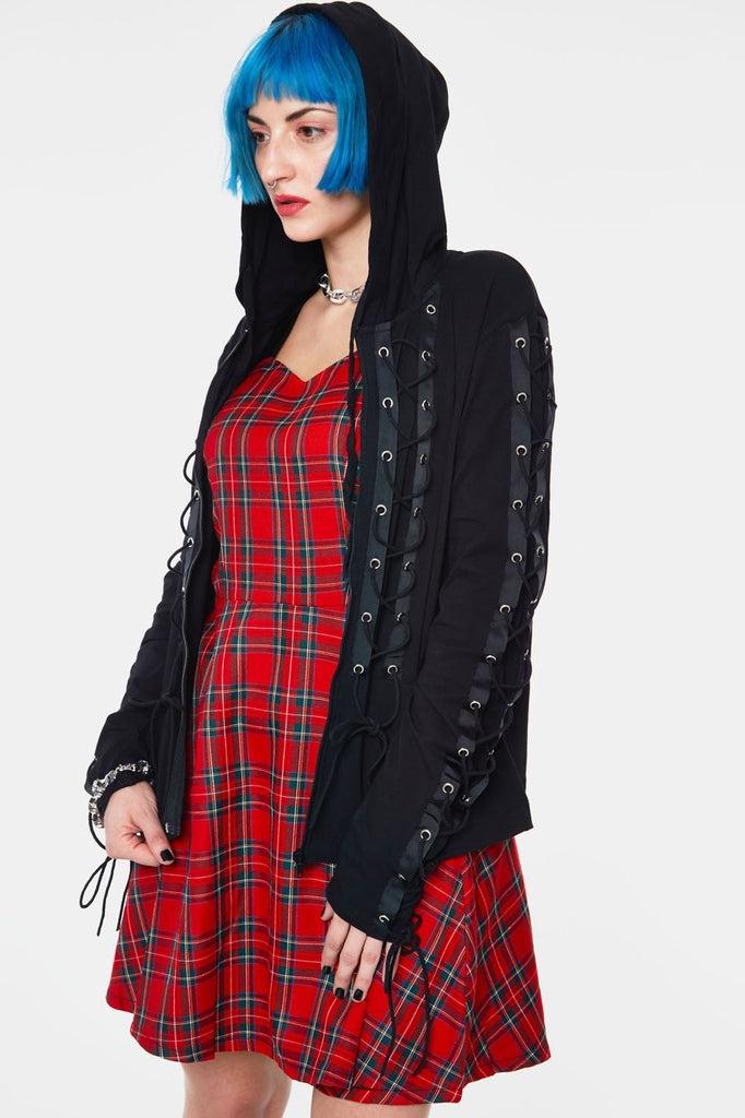 Lace Me Up Hoodie-Jawbreaker-Dark Fashion Clothing