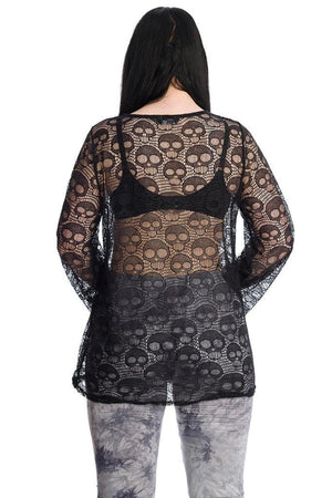 Lace Skull Dress-Banned-Dark Fashion Clothing