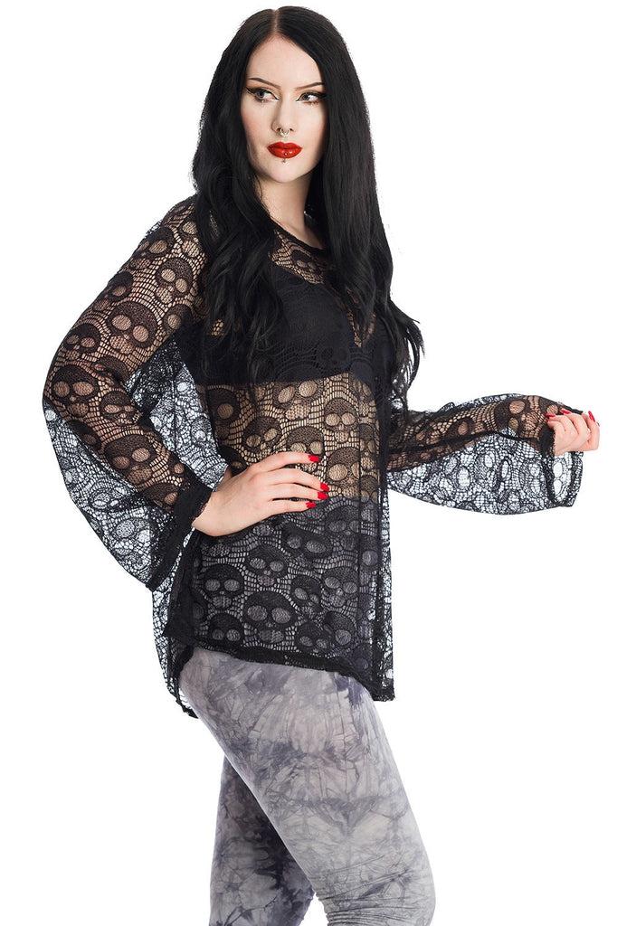 Lace Skull Dress-Banned-Dark Fashion Clothing