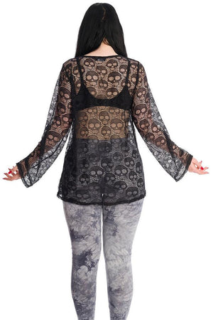 Lace Skull Dress-Banned-Dark Fashion Clothing