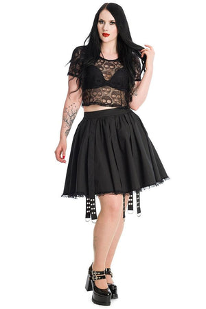Lace Skull Top-Banned-Dark Fashion Clothing