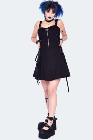 Lace Up Corset Mini Dress-Jawbreaker-Dark Fashion Clothing