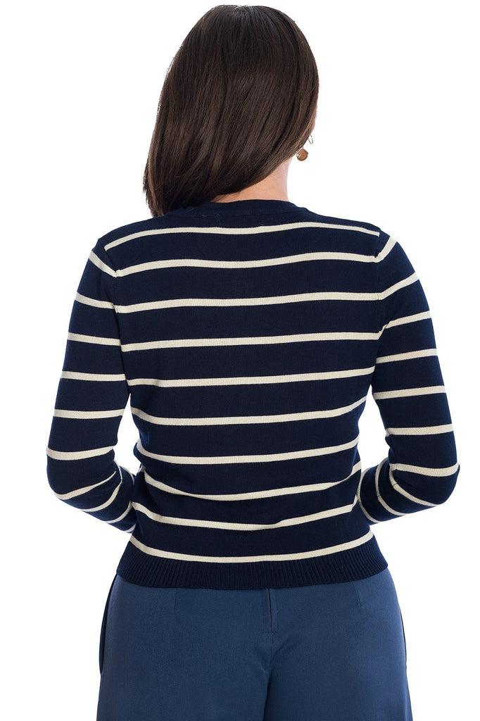Lets Sail Stripe Cardigan-Banned-Dark Fashion Clothing