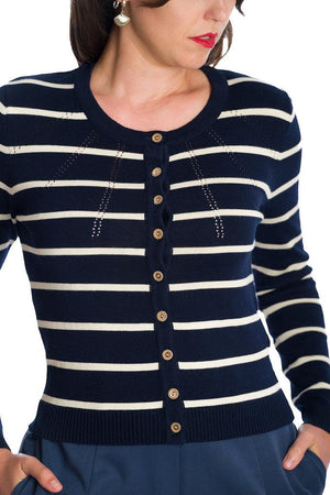 Lets Sail Stripe Cardigan-Banned-Dark Fashion Clothing