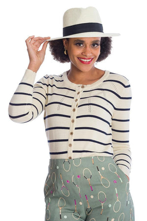 Lets Sail Stripe Cardigan-Banned-Dark Fashion Clothing