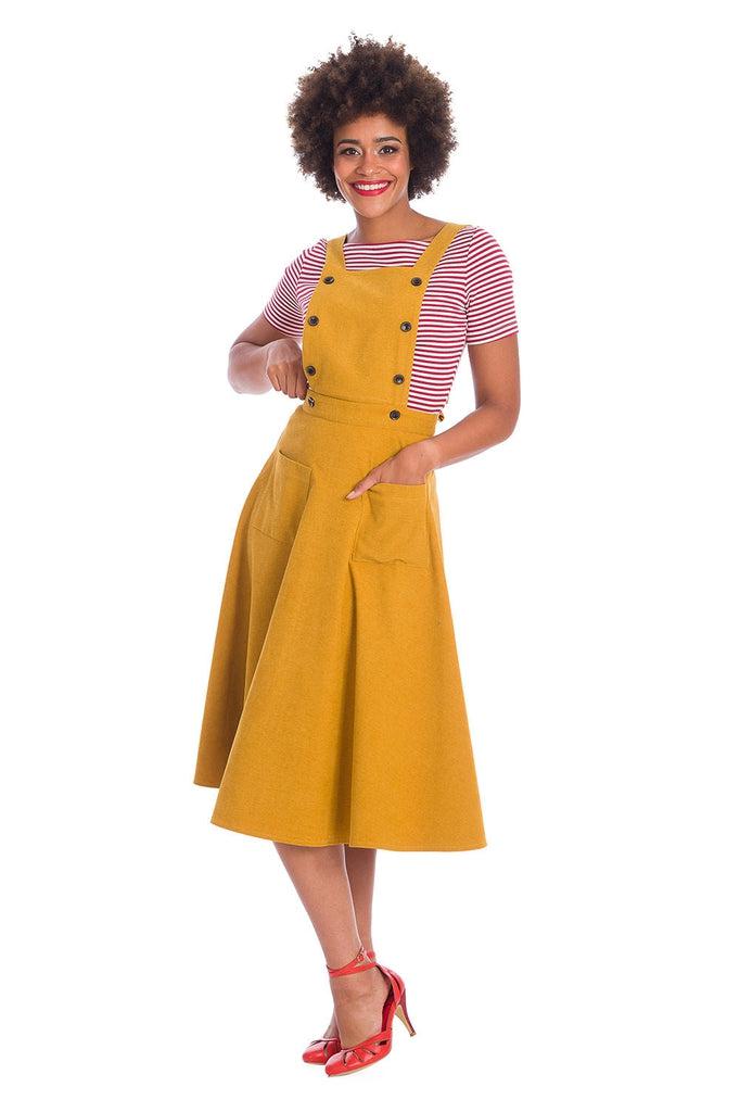 Lifes A Peach Pinafore Dress-Banned-Dark Fashion Clothing