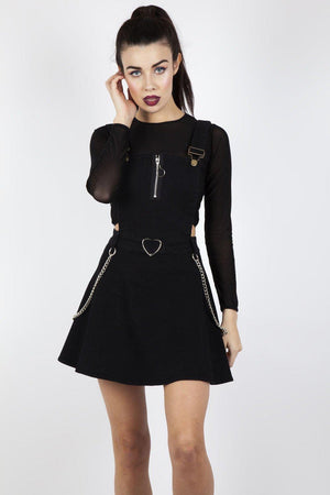 Love Me Right Dungaree Style Dress-Jawbreaker-Dark Fashion Clothing