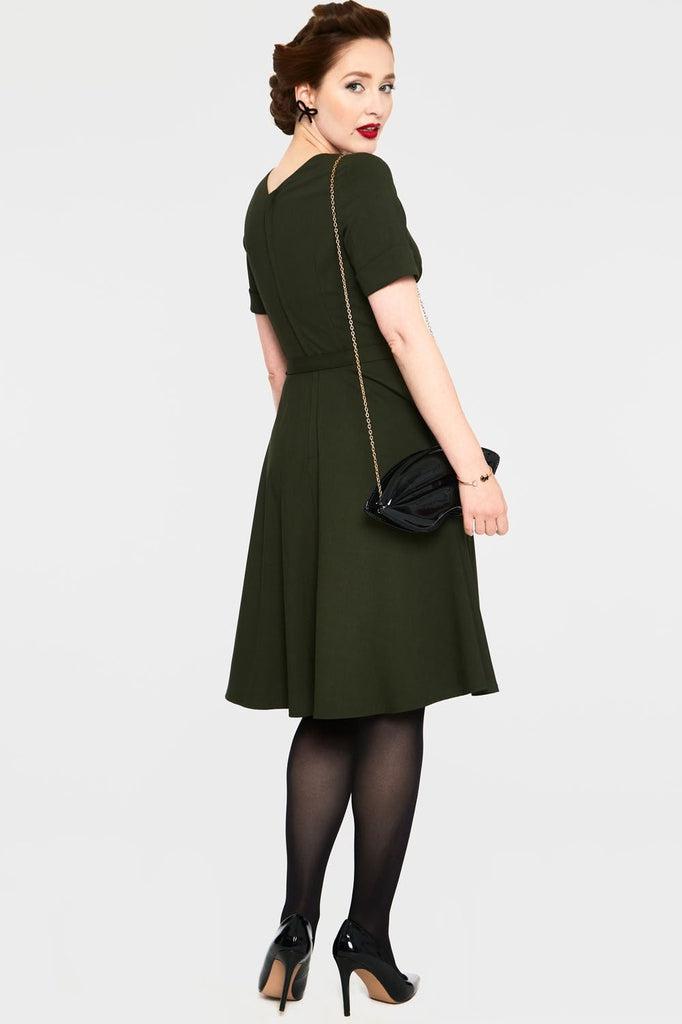 Lucia Short Sleeve Midi Dress-Voodoo Vixen-Dark Fashion Clothing