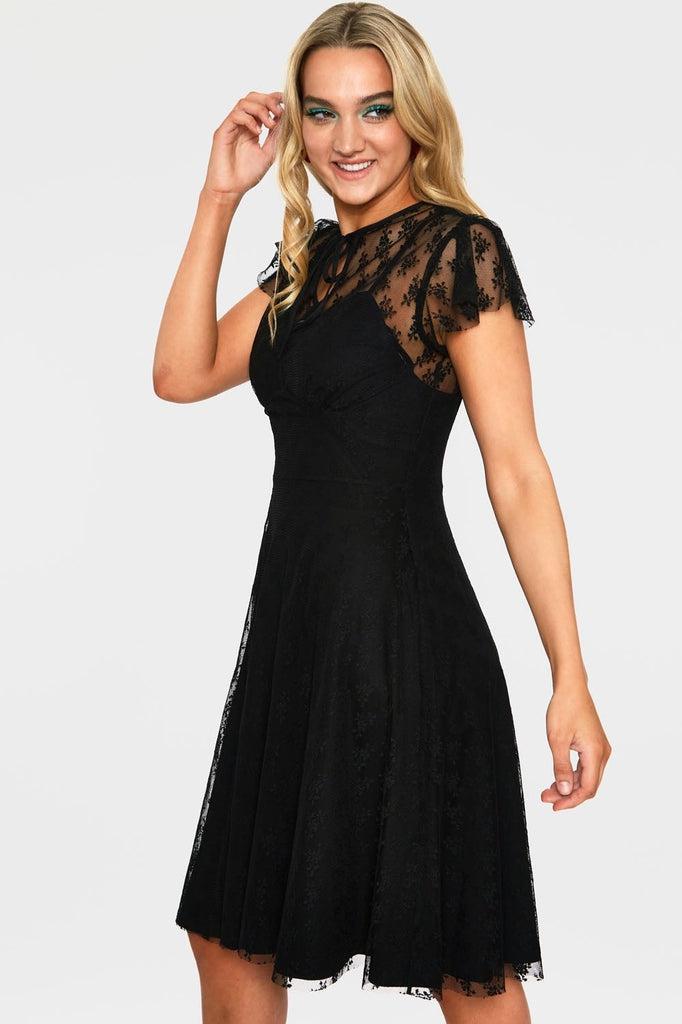 Melody Lace Occasion Dress-Voodoo Vixen-Dark Fashion Clothing