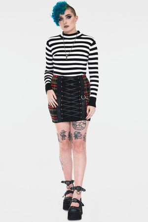 Menace Stripe Sweater-Jawbreaker-Dark Fashion Clothing